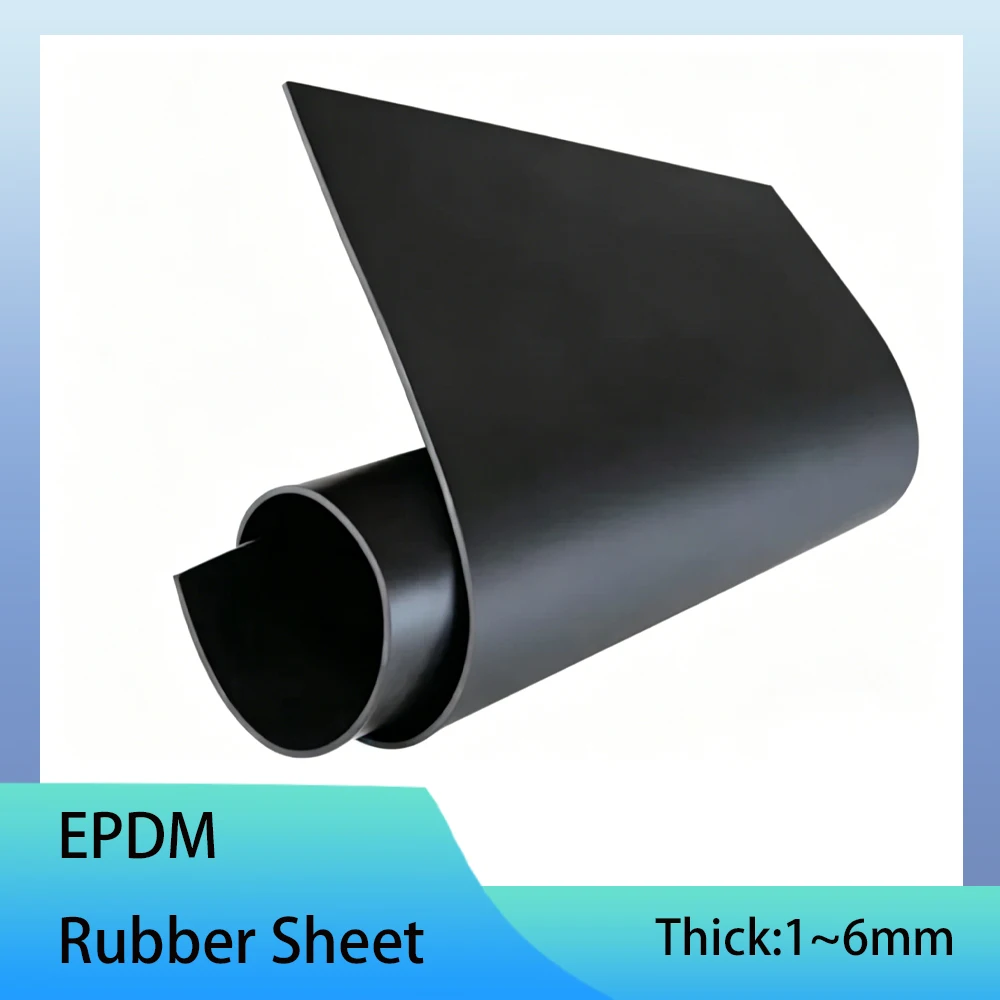 1-20Pcs EPDM Rubber Sheet Thick 1mm-6mm Acid And Alkali Resistant Anti-Collision Rubber Pad 50x50mm~500x500mm EPDM Marine Board
