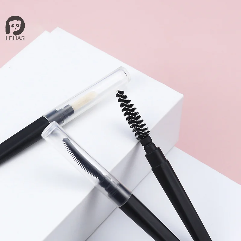 1 قطعة فرشاة الحاجب الحلزونية القصيرة المحمولة مع غطاء غبار شفاف رمش مشط الشفاه فرشاة الحاجب تمديد ماكياج أداة