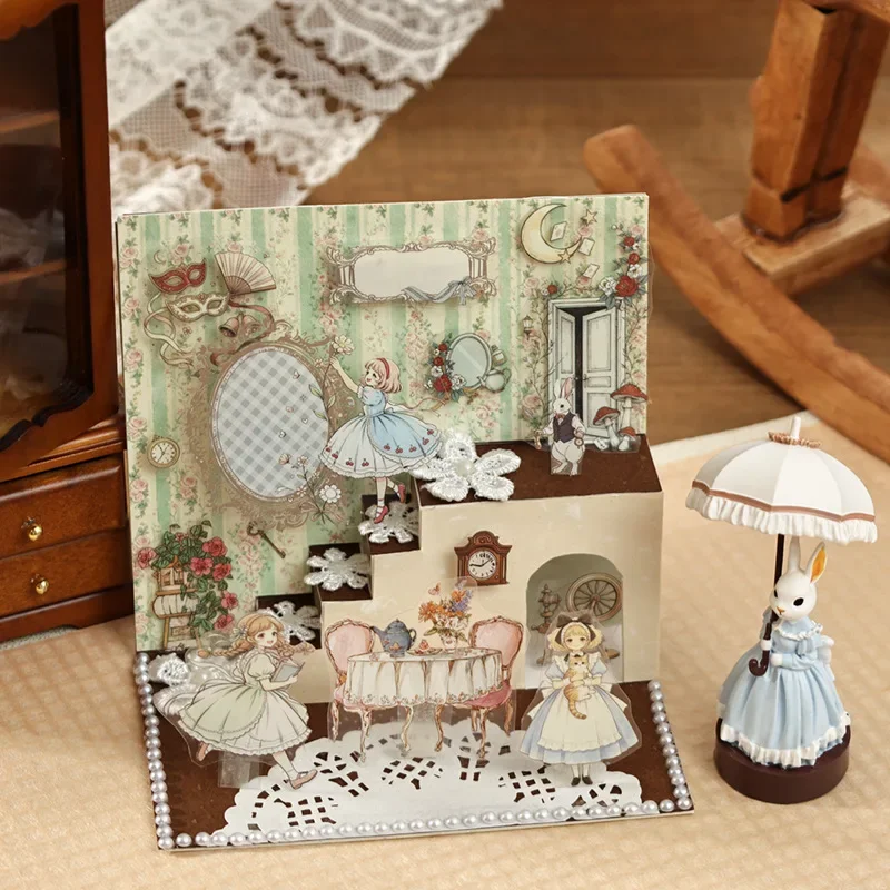 48pcs Per Pack Adhesive Cute Vintage PET Sticker Book Wonder Little World Series Journal Decoration Cute Stickers