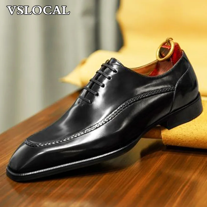 

Luxury Brand Men Leather Shoes Lace Up Pointed Toe Weaving Decoration Oxford Mens Dress Shoes Wedding Office Shoes Men