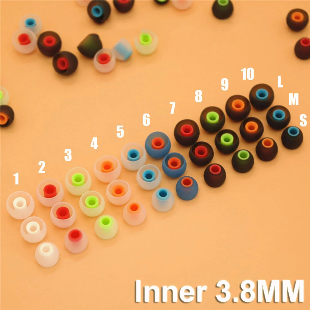 12pcs 3.8mm Universal Replacement Headphone In-ear Earphone Silicone Ear Tips Earbuds Ear pads cushion