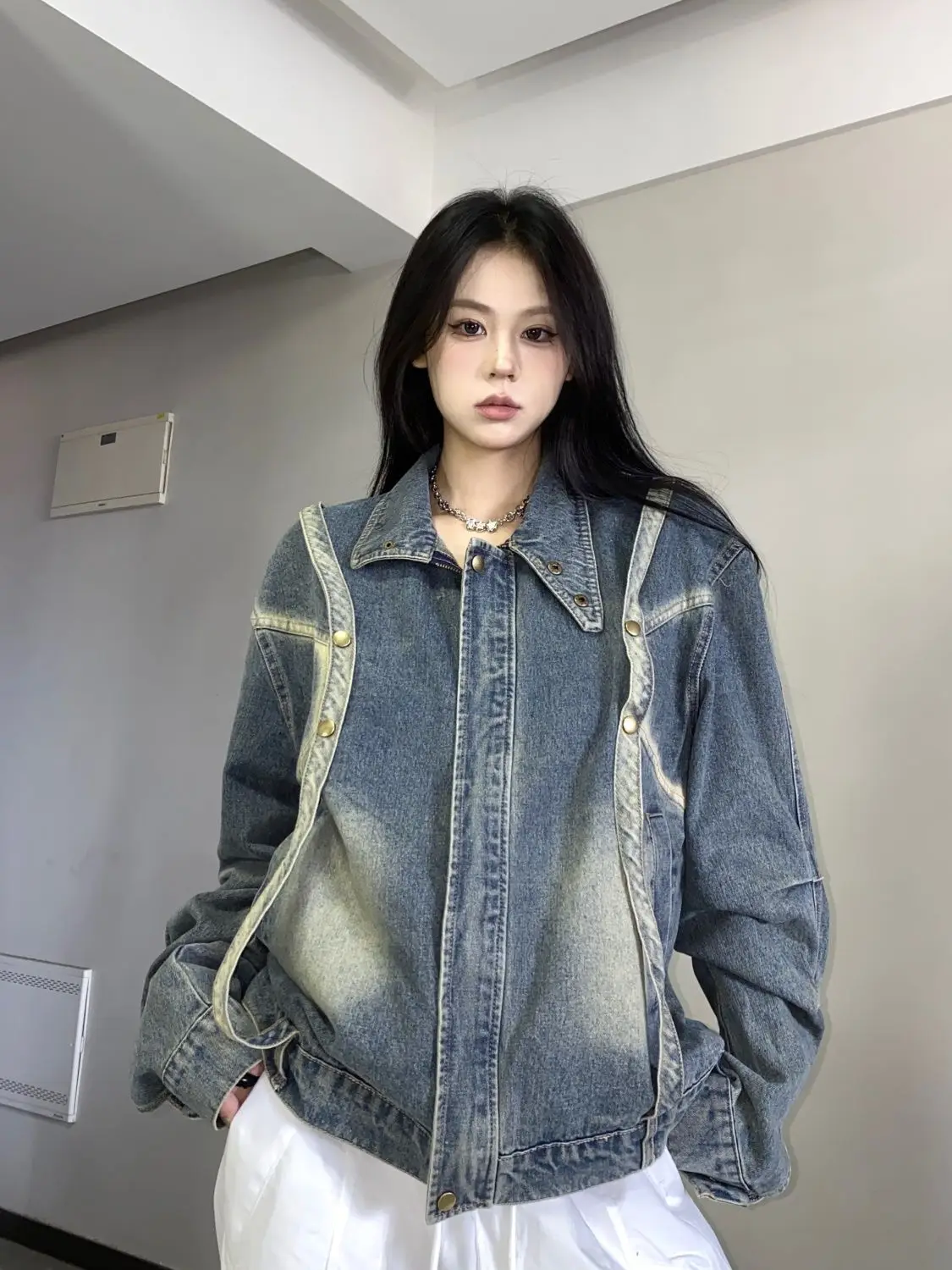 

Women Jackets Winter Women'S Outerwear Pink Purple Color Sweet Button Front Pocket Pure Simple Basic Style Fashion Long Sleeve