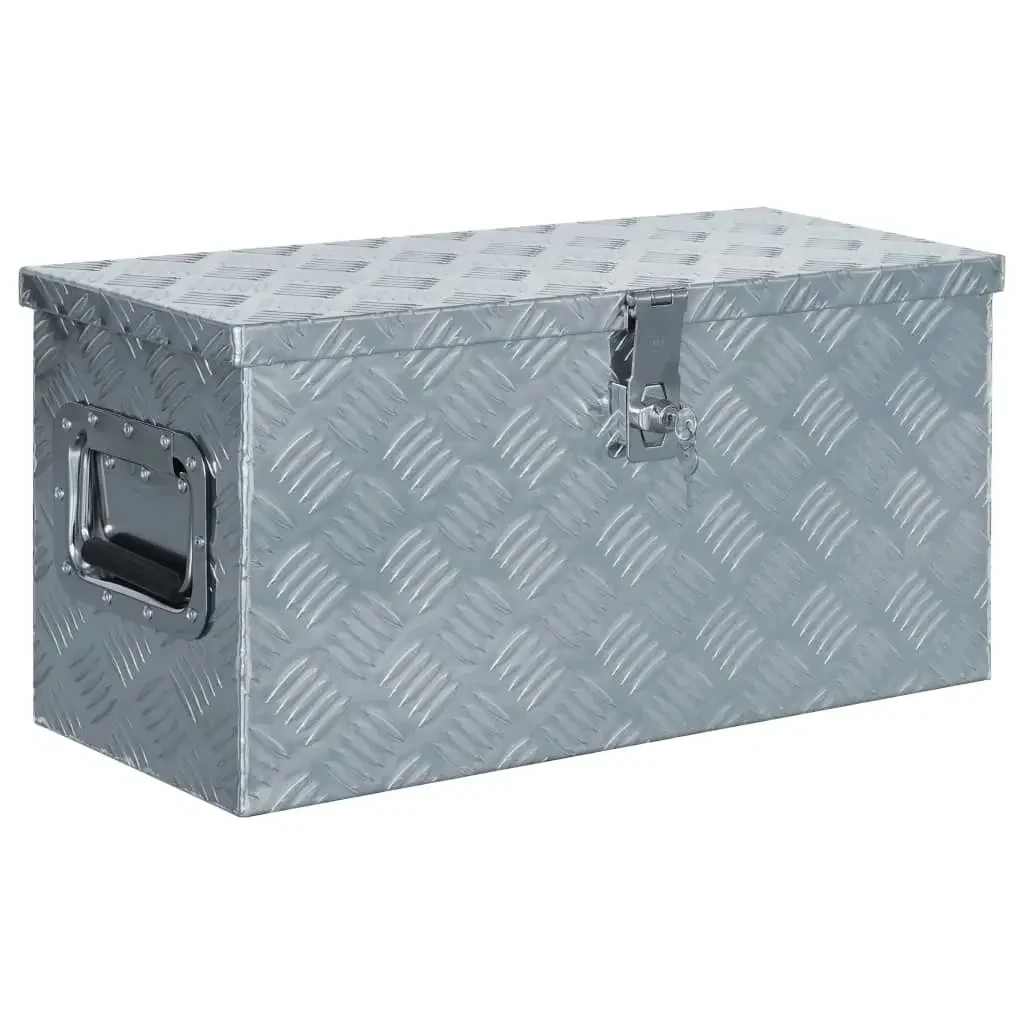 

Aluminum Box 24.2"x10.4"x11.8" Silver Tool Box Storage Organizer Trailer Box Truck Storage Organizer Chest