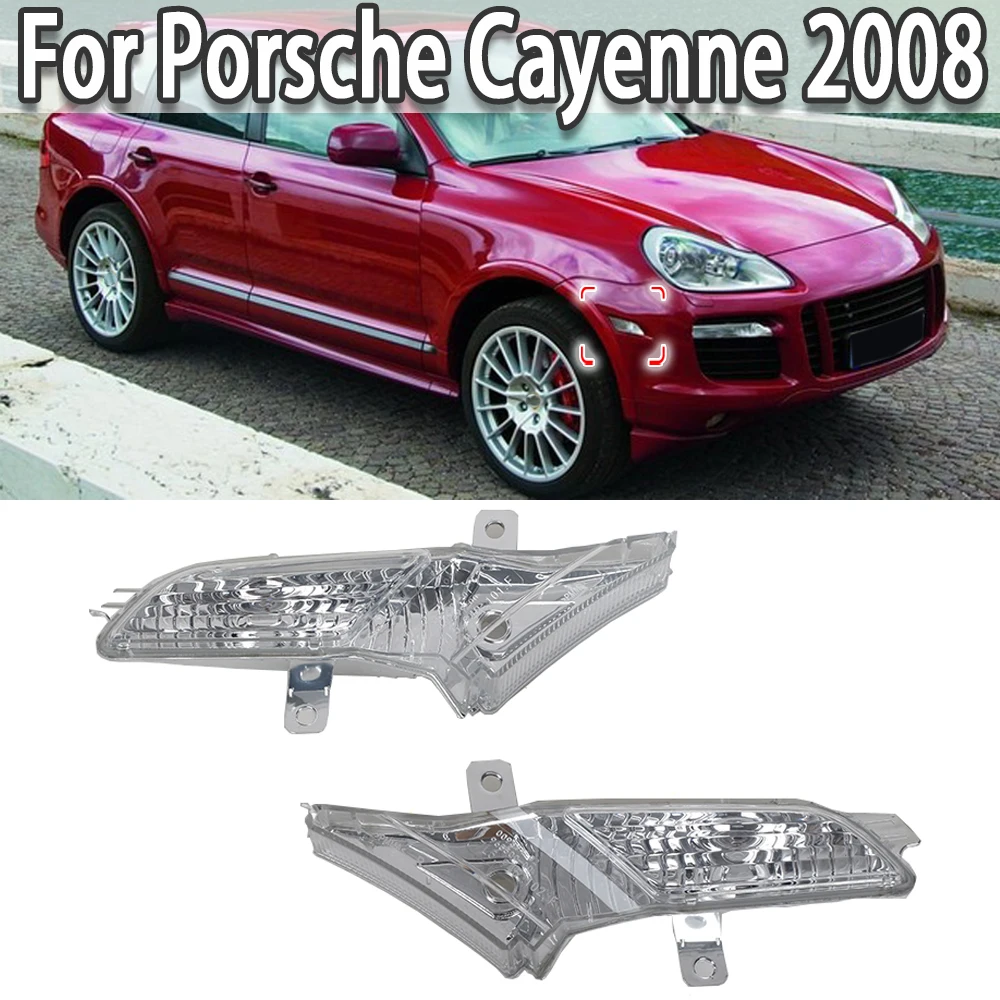 

Car Front Side Marker Lights Fog Head Lamp Marker Light Plastic Clear For Porsche Cayenne 2008 95563103501 95563103601