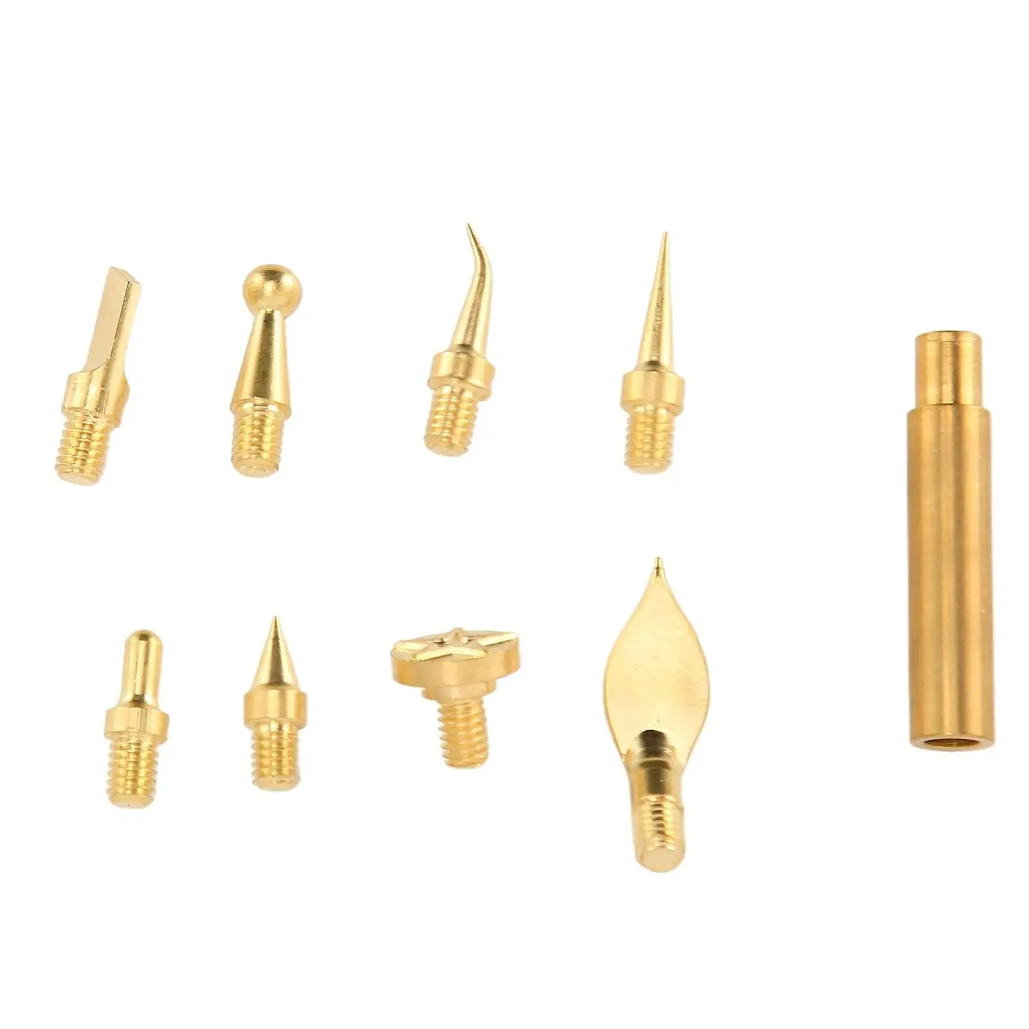 Gold Brass Finishing Tips Brass Construction Heating Tool 3d Printing Nozzles Heat Resistant Brass 9 Different Sizes