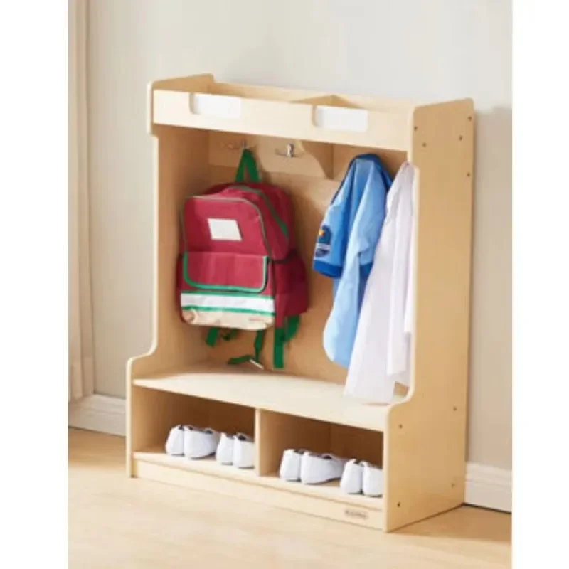 Kindergarten wooden preschool daycare furniture small room storage rack