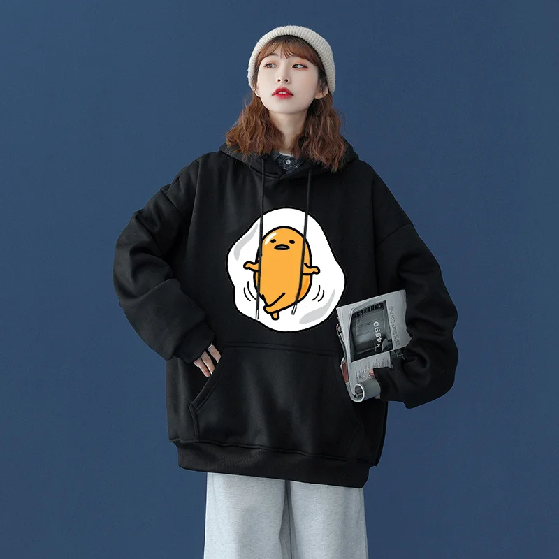 Sanrio Gudetama Men Women Hoodies Casual Hip Hop Streetwear Long Sleeves Sweatshirts Boys Girls Autumn Tops Coats Sanrio Keroppi