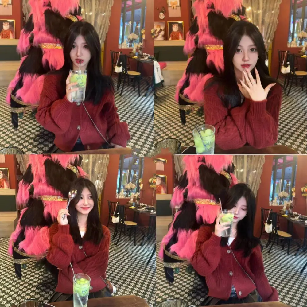 

Casual Long Sleeve Crochet Sweaters Loose Autumn Spring Cardigans Women Y2K Preppy Style Ladies Tops Sweet Knitwear Spring