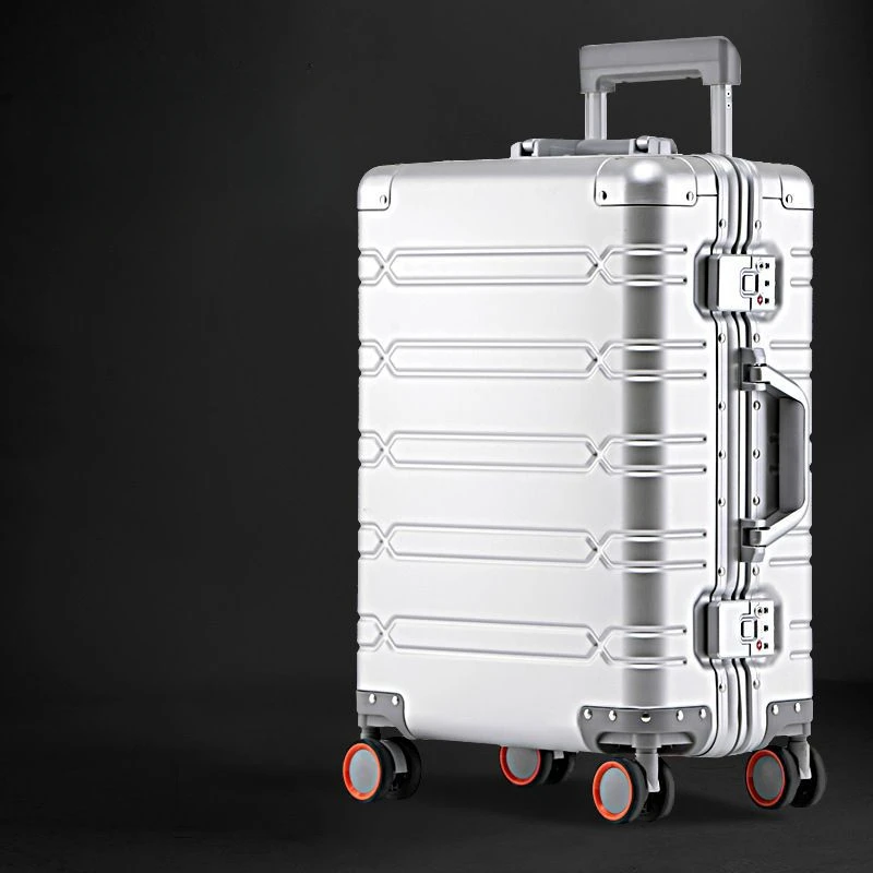 

Travel Suitcase Aluminum-magnesium Alloy Unisex Business Rolling Luggage on Wheels Trolley Luggage Carry-Ons Cabin Suitcase