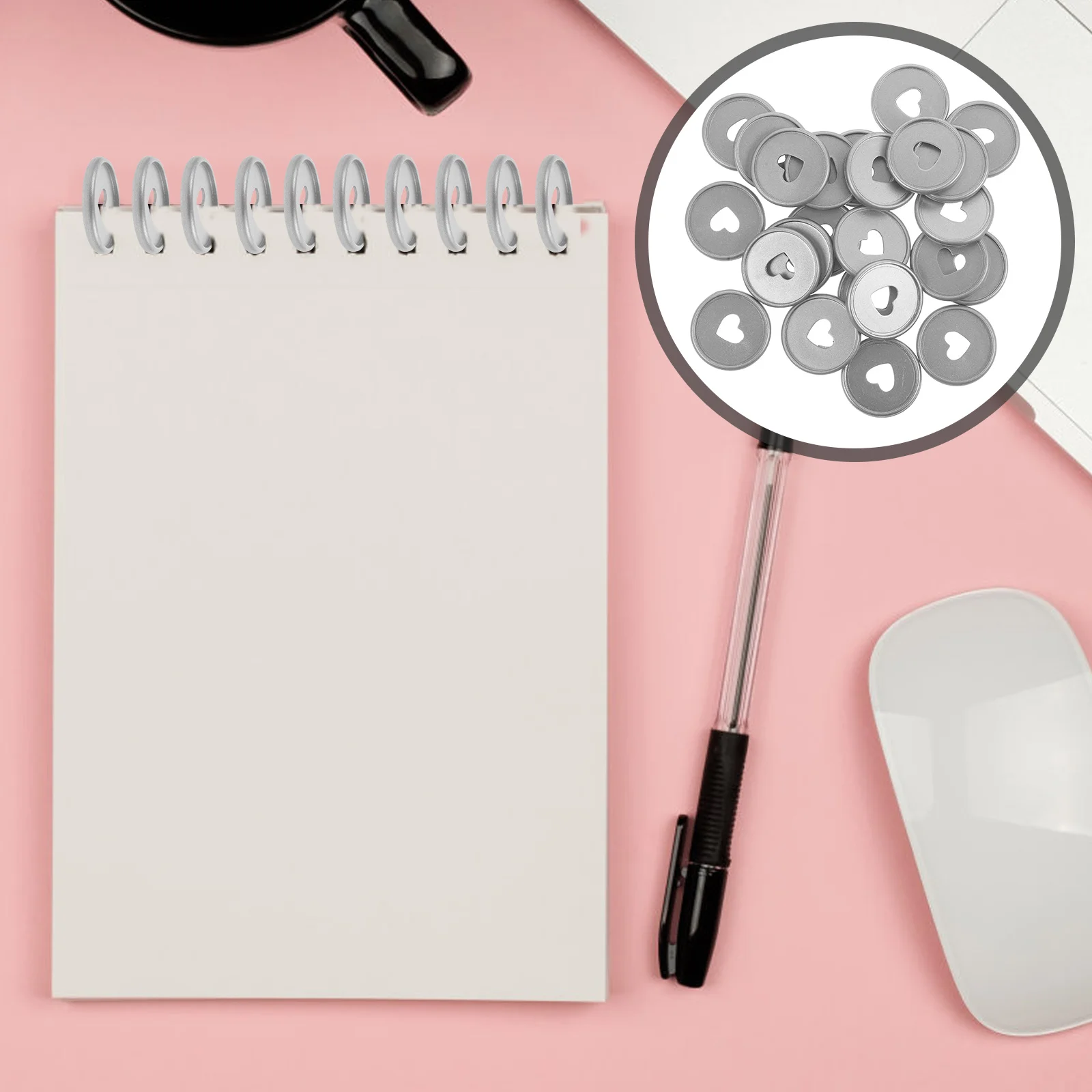 24 Pcs Ring Elliot Folder Heart Binding Buckle Office The Discbound Abs Book Binder Discs Planners Tool Rings