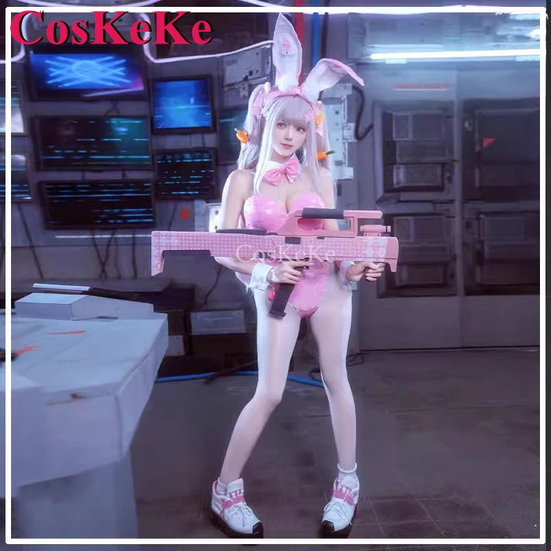 

CosKeKe Alice Cosplay Game NIKKE Costume Fashion Lovely Pink Bunny Girl Jumpsuits Women Activity Party Role Play Clothing S-XL