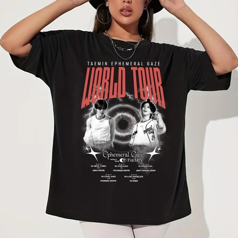 Футболка с рисунком Taemin Ephemeral Gaze Tour 2025, рубашка с вечным альбомом, ретро 90-е годы
