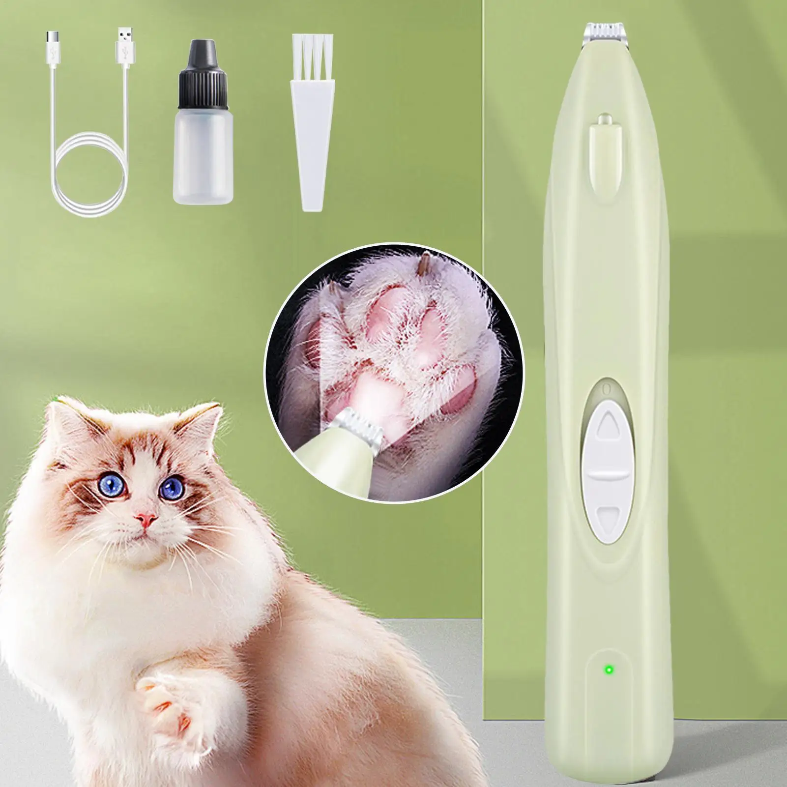 ماكينة تشذيب شعر الكلاب الكهربائية، ماكينة تشذيب شعر الكلاب، قابلة لإعادة الشحن، ماكينة حلاقة للشعر منخفضة الضوضاء لآذان المنزل اليومية والعيون