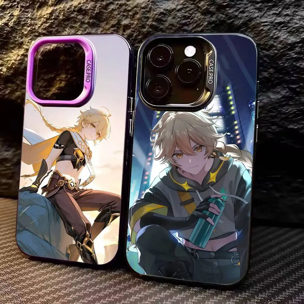 

AetherS wallpaper Phone Case For iPhone17,16,15,14,13,12,11 Plus,Pro Max Colored Silver Plated Inside Cover