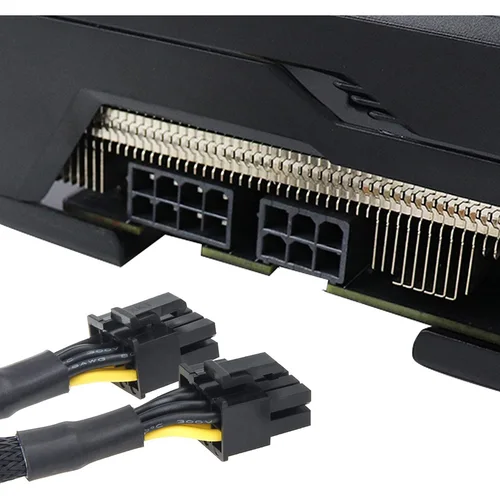 Imagen 2 del producto Cable de alimentación de tarjeta gráfica de 8 pines a doble 6 + 2 pines 8 pines 20cm PCI-E PCIE GPU BTC ETH Mining Miner Cable divisor de extensión 2/6/10 Uds