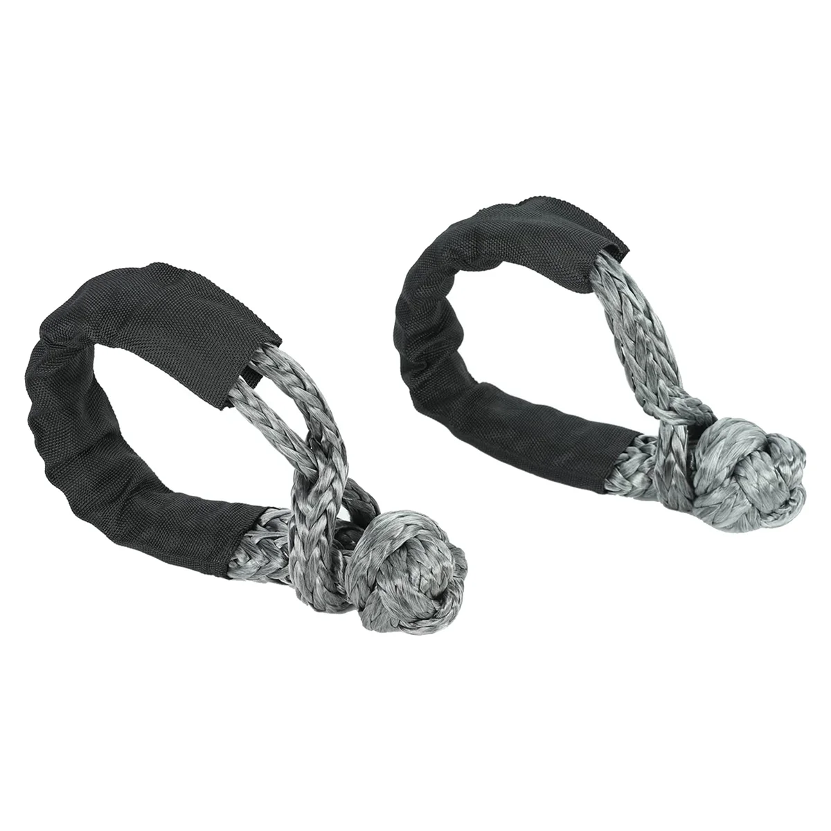 2PCS Gray 1/2Inch X 22Inch Soft Hook and Loop Rope Synthetic Traction Strap 43000LBS Breaking Power