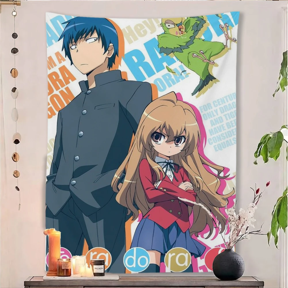 Toradora Tapestry Taiga Aisaka Ryuuji Takasu Anime Couple Wall Hanging Bedroom Dorm Otaku Decor Fan Gift