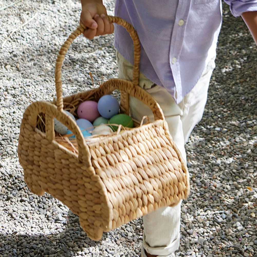 

Cute Car Straw Bags for Women Handbag Summer Butterfly Rattan Basket Bag Flower Picnic Storage Basket Handmade Wicker Woven Bag