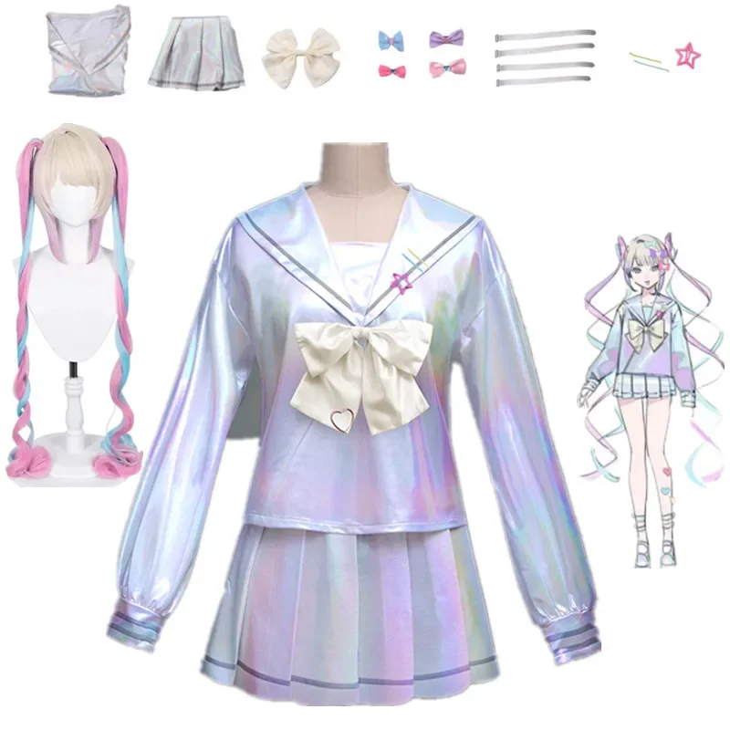 Game NEEDY GIRL OVERDOSE KAngel Cosplay Costume Lolita Girls Beautiful Laser JK Sailor Suit School Uniform Long Sleeve Drop Ship