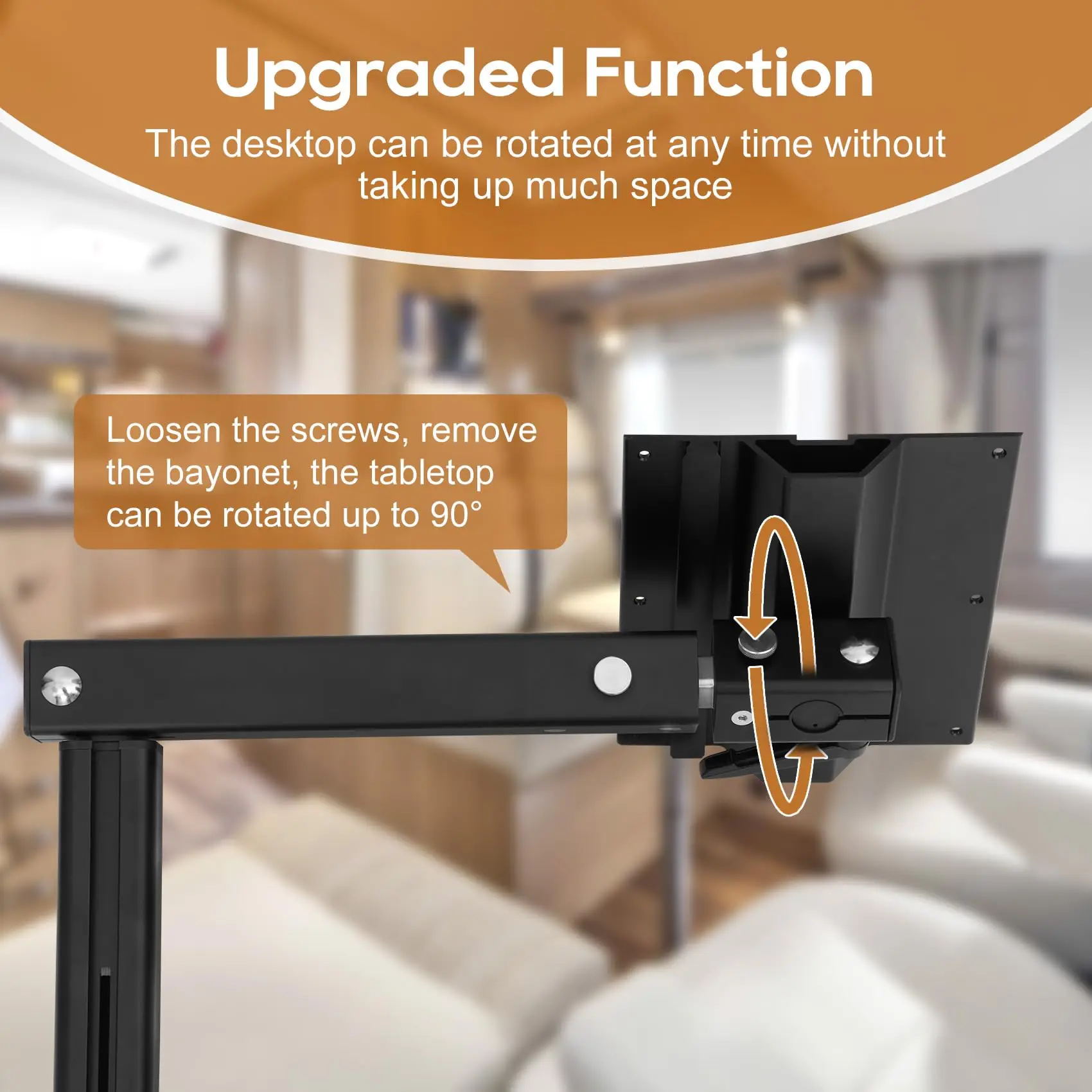 RV Foldable Table Leg System with Adjustable 360° Rotating Aluminum Base, Suitable for Campervan Tables, Chairs and Accessories