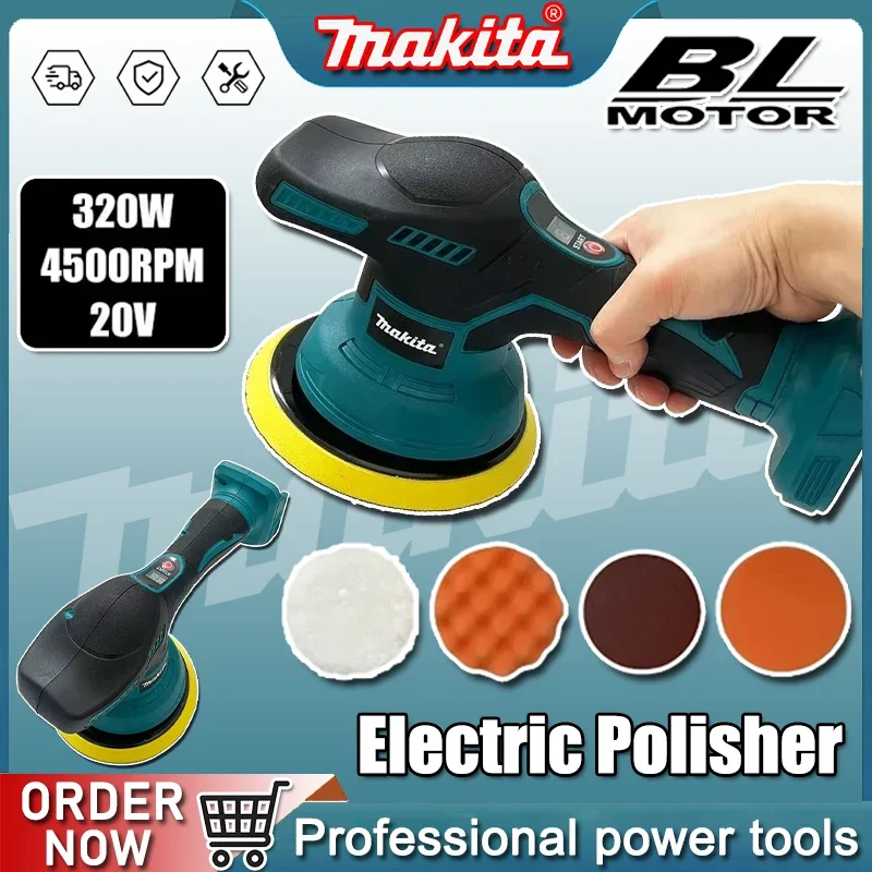 

Makita Cordless Polisher 8 Gears Digital Display Electric Polisher Auto Car Waxing Polishing Machine For 18V Lithium Battery