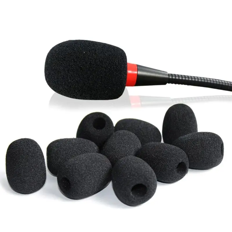 10PCS Microphone Windscreen Sponge Cover Headset Mic Foam Cover Protective Cap for Gooseneck Meeting Mic