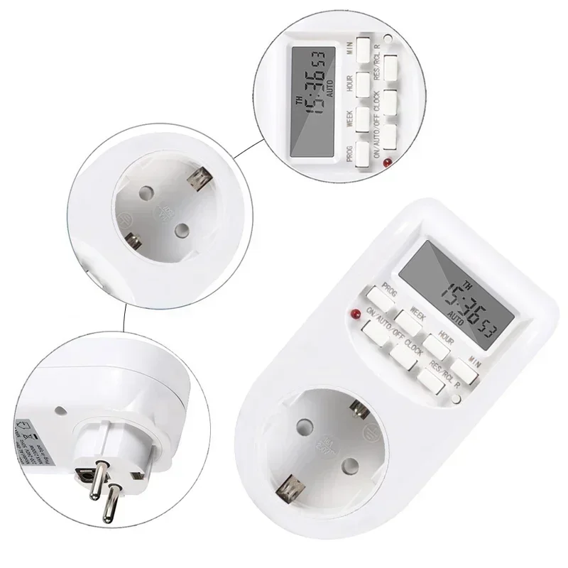 Plug Programmable Timing Timer Energy-saving Appliance Socket Outlet Socket EU Outlet Kitchen Digital Electronic