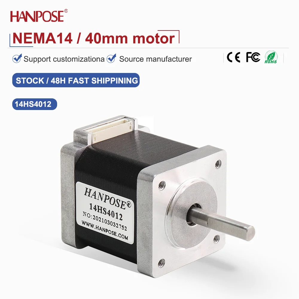

NEMA14 14HS4012 Miniature Stepper Motor 0.22N. m 1.3A 3D Printing Accessories Motor Manufacturer Direct Sales in Stock