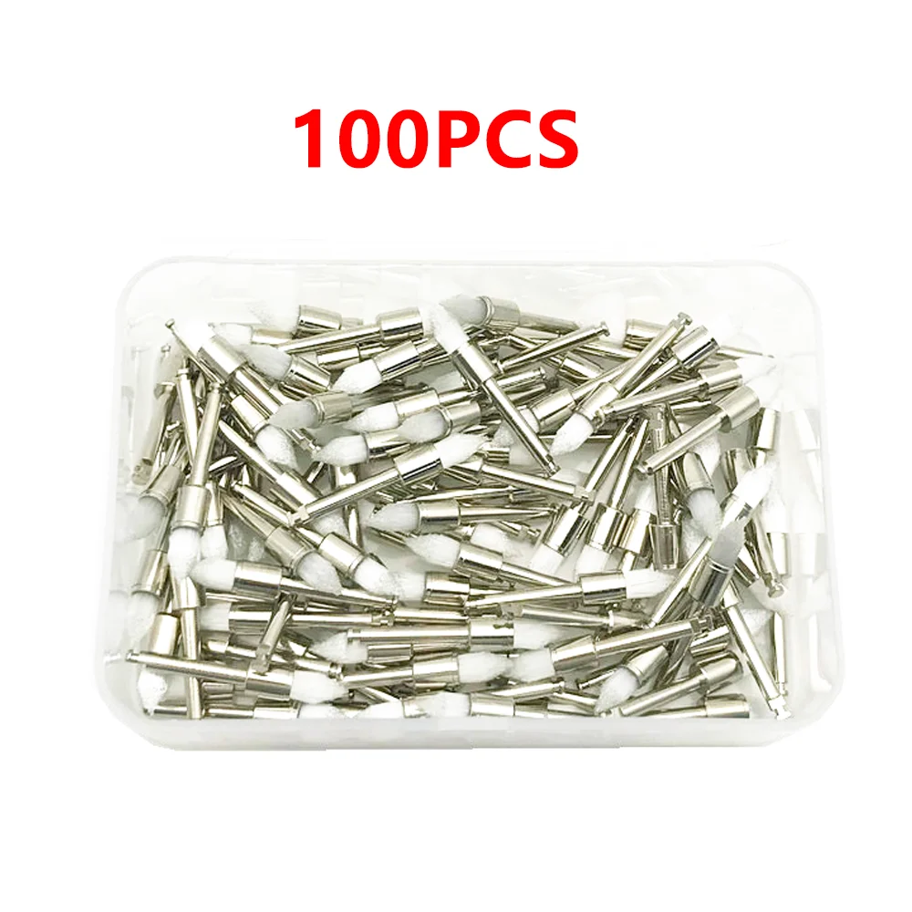 100 stks AG Dental Lab Nylon Klink Kleine Platte Polijsten Polijstmachine Profylaxe Borstels Wegwerp Tandheelkundige Zorg Opzetborstel