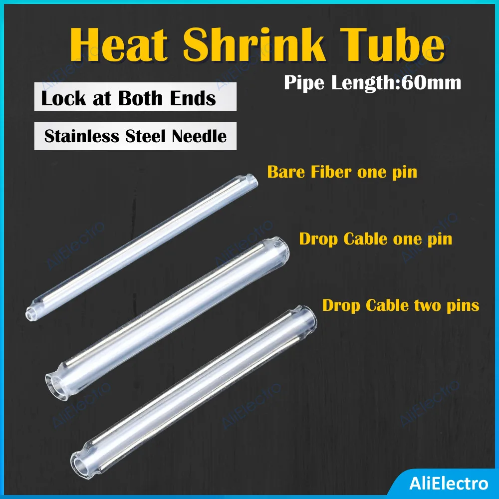 500~1500pcs/lot Fiber Optic Fusion Protection Splice Sleeves  60mm Heat Shrink Tube Fiber Optic Hot Melt Tube For Drop Cable