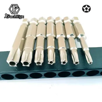 Jeu de tournevis magnétiques Torx à 5 points, 50mm, outils manuels à tige hexagonale de 1/4 pouces T10 T15 T20 T25 T27 T30 T40, 7 pièces