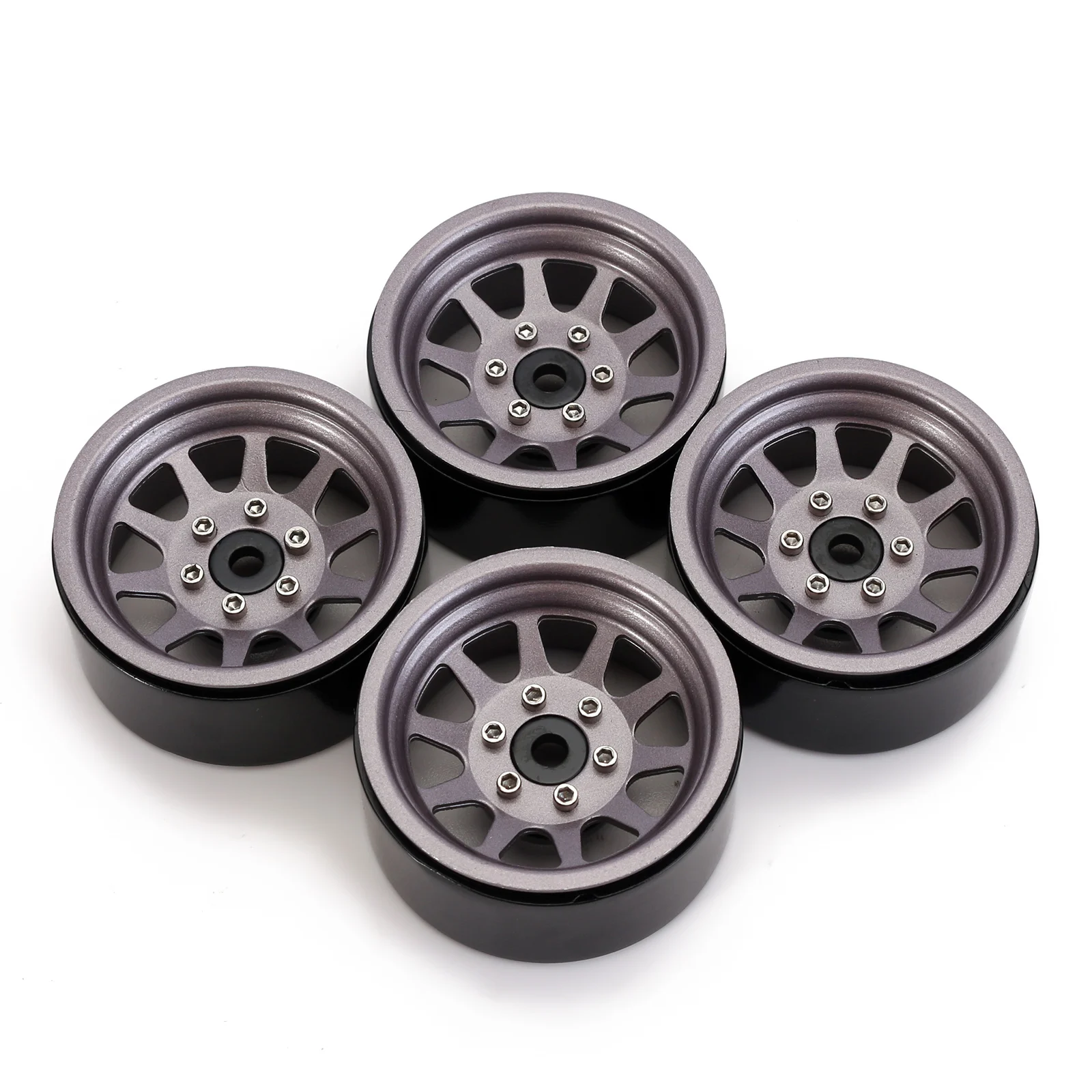 INJORA 116g/pcs Metal Alloy 1.9 Beadlock Wheel Rims for 1:10 RC Crawler Axial SCX10 AXI03007 90046 TRX4 Redcat GEN8 (W1909)