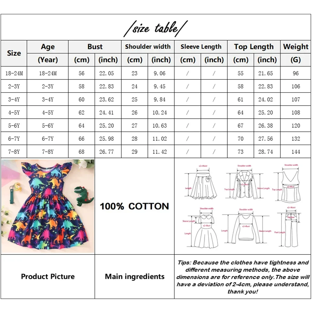 2024 Summer Dress Kids Girl Clothes White Dinosaur Short Sleeve Casua  Fashion Birthday Baby Girl Dresses 2 3 4 5 6 7 8 Years Old - AliExpress 1501