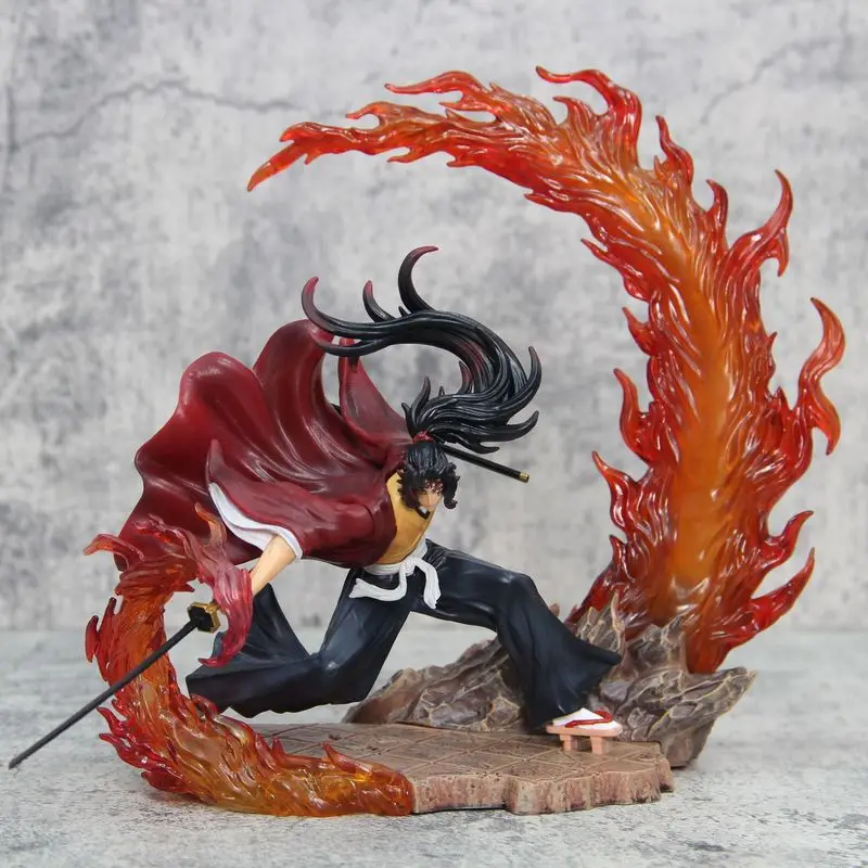 23cm Demon Slayer Anime Figures Gk Tsugikuni Yoriichi Intense Combat Swordswung Luminous Model Statue Desktop Decoration Toygift