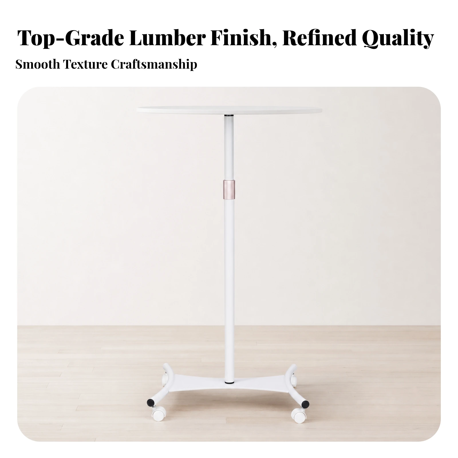 Adjustable Laptop Stand Portable Rolling Laptop Desk Mobile Side Table Sturdy Rolling Desk with Wheels Multi-Functional