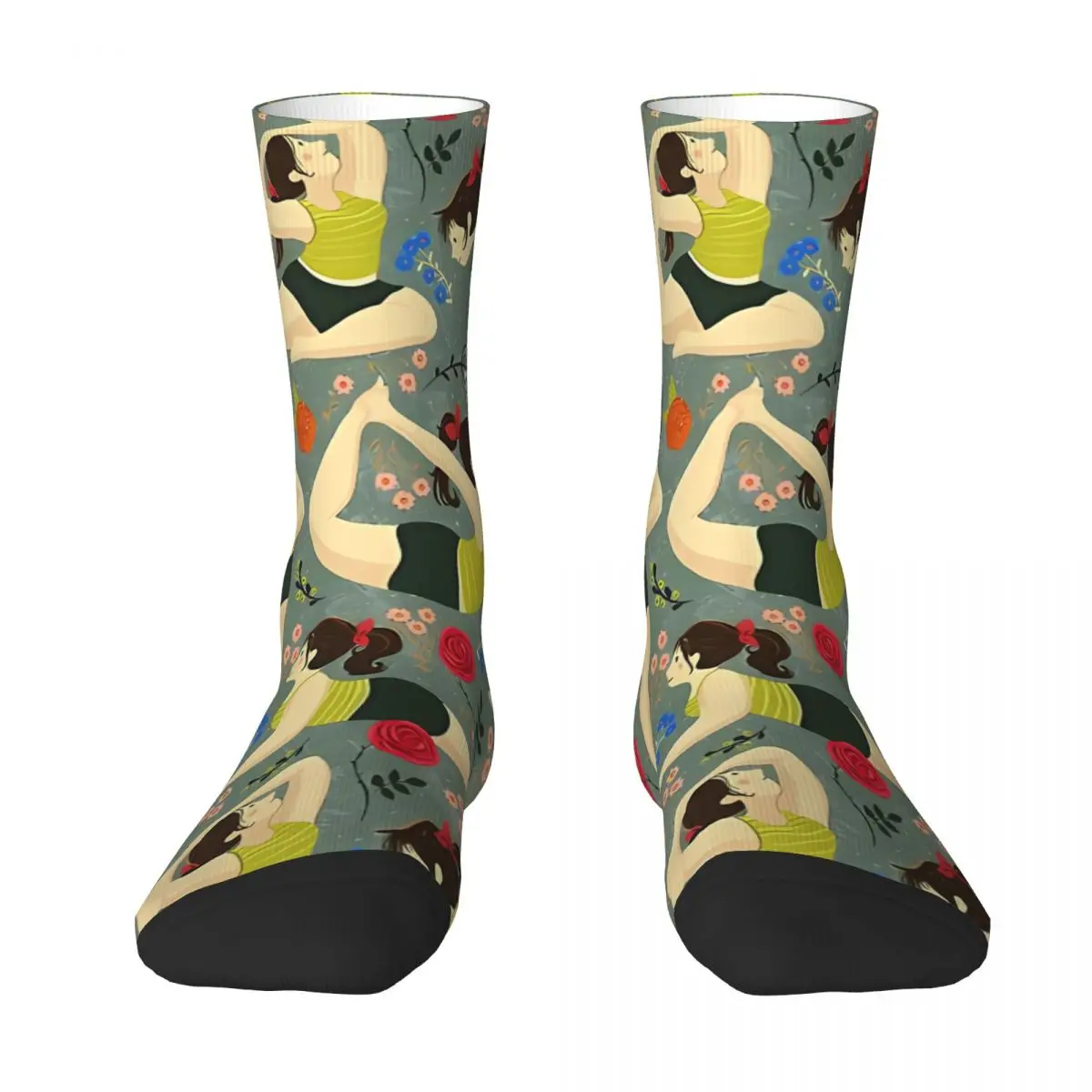 Yoga Love In Blue Sock Printed Man Polyester