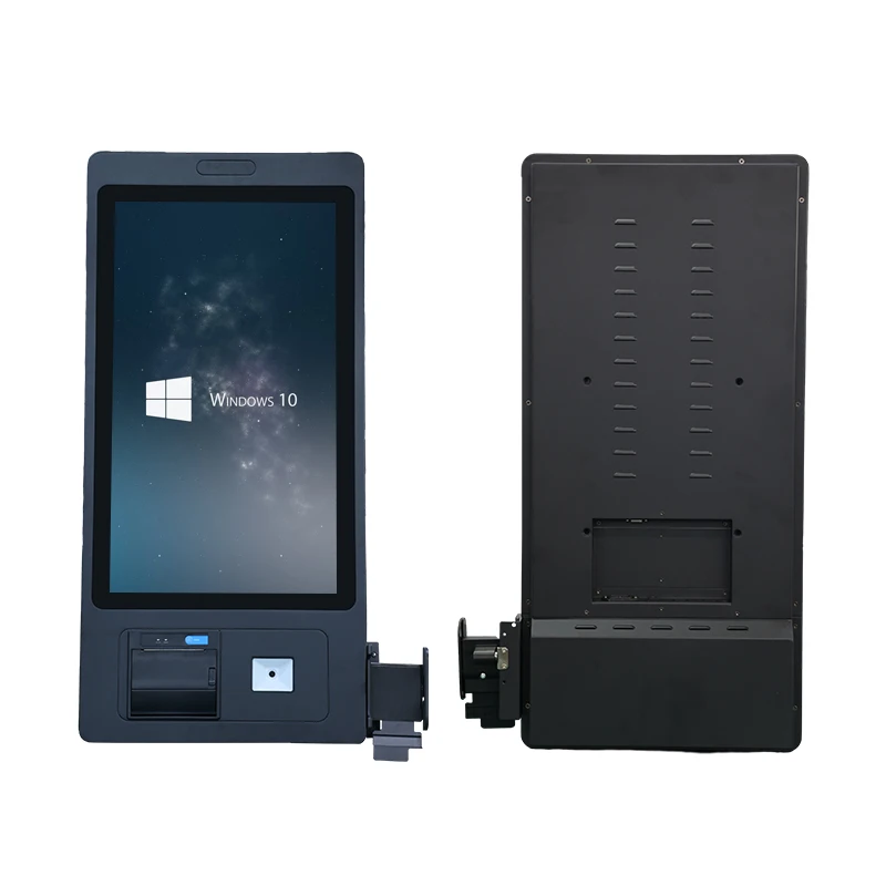 Montaggio a parete nero 21,5 23,8 27 32 pollici Android Window Usb Wifi Self Service Pagamento Chiosco Ristorante per self-service