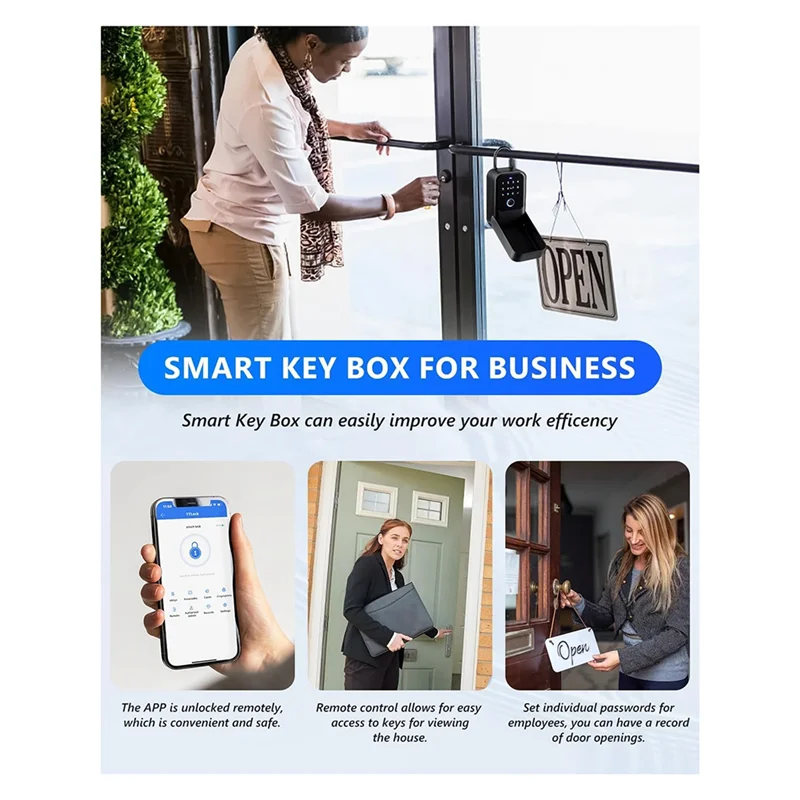 

ABGR-Smartlock Box,Key Lock Box Wireless Smart Key Lock Box Electronic Lock Box App, Real Estate Agent Office Home Warehouse