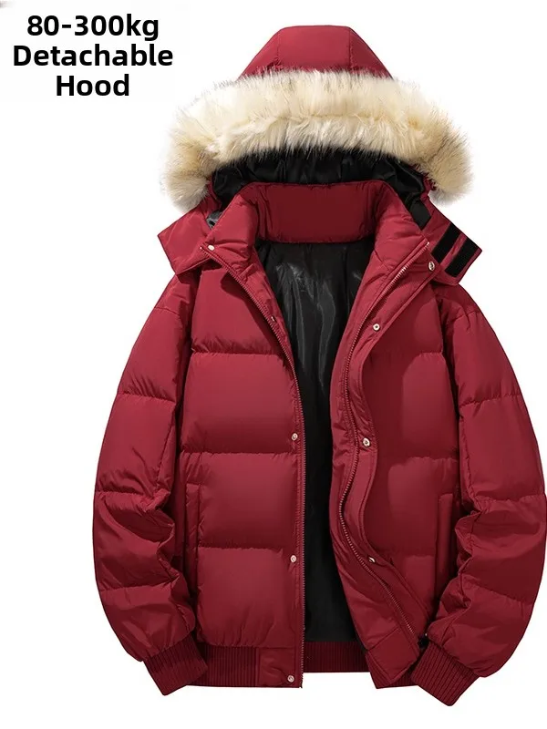 

Очень большие мужские пуховые куртки Jaet Du Feather Winter Thi Warm Casual Plus Size Свободный крой Съемный капюшон Ci Casual Sle