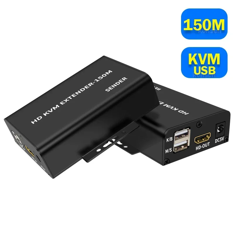 150 متر HDMI KVM USB موسع عبر Cat5e/6 إيثرنت Rj45 كابل 1080P USB HDMI موسع نقل دعم لوحة المفاتيح الماوس للكمبيوتر DVR