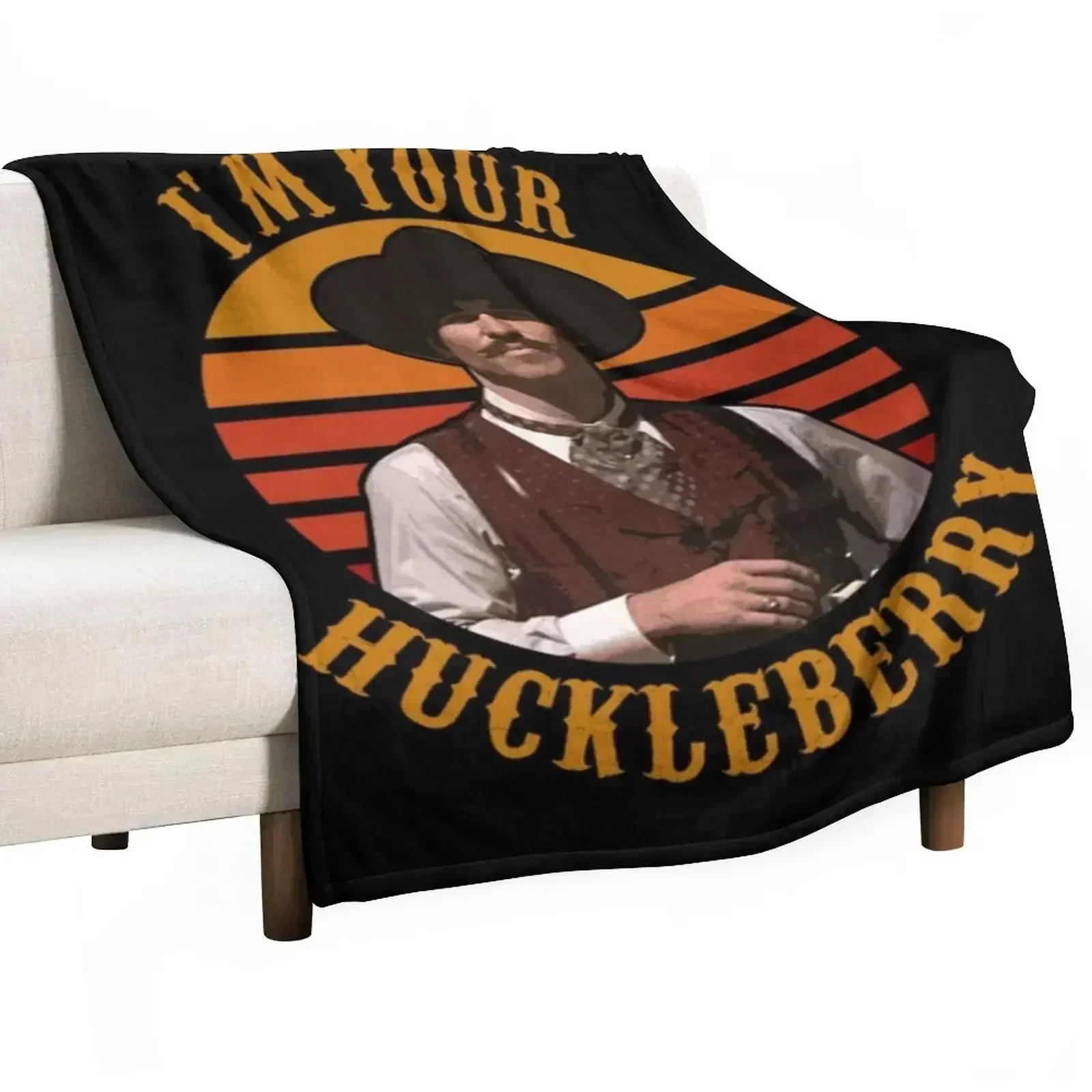 I'm Your Huckleberry - Tombstone Throw Blanket warm for winter Single Plaid Soft Plaid Plush Bed Blankets