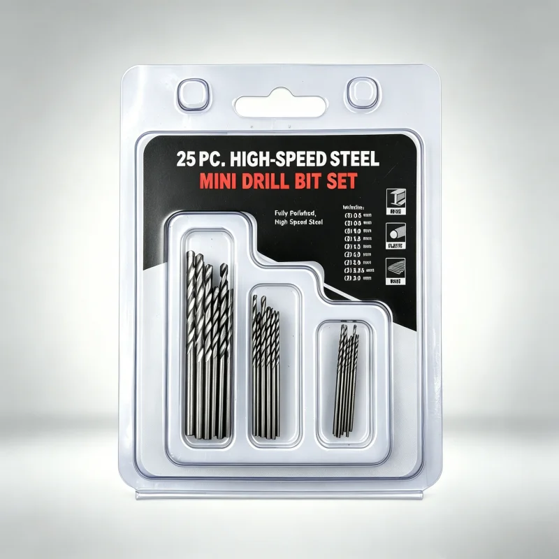 25Pcs HSS Mini Twist Drill Bit Set 0.5-3mm High Speed Steel Micro Drill Bits for Wood Plastic Aluminum DIY Craft Drilling Tools