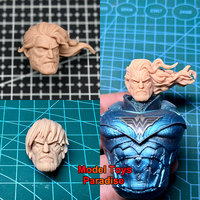 Unpainted 1/12 Men Soldier The Merciless Head Sculpt Super Villain Bruce White Model Head Fit 6inch Action Figure Body