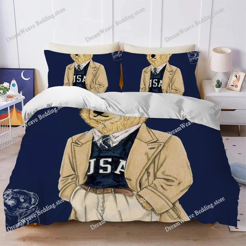 Flannel warm B-Bears Duvet Cover Set Home Style Bedding Soft Laundry Cotton Bed Student Dormitory Gift