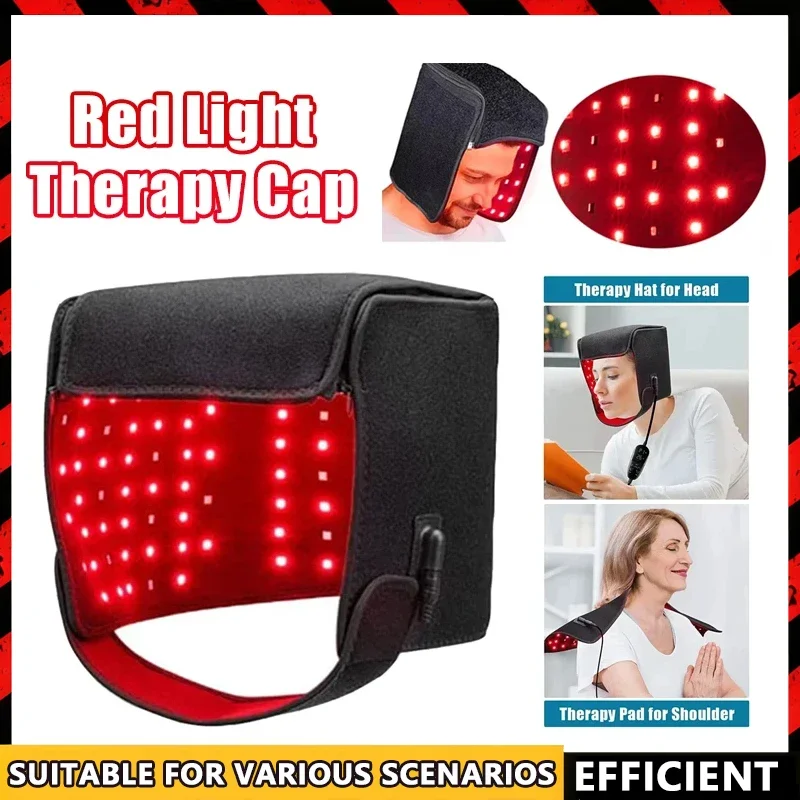 

Red light cap for hair regeneration infrared light cap thinning hair anti-hair loss anxiety stress scalp relaxation massages