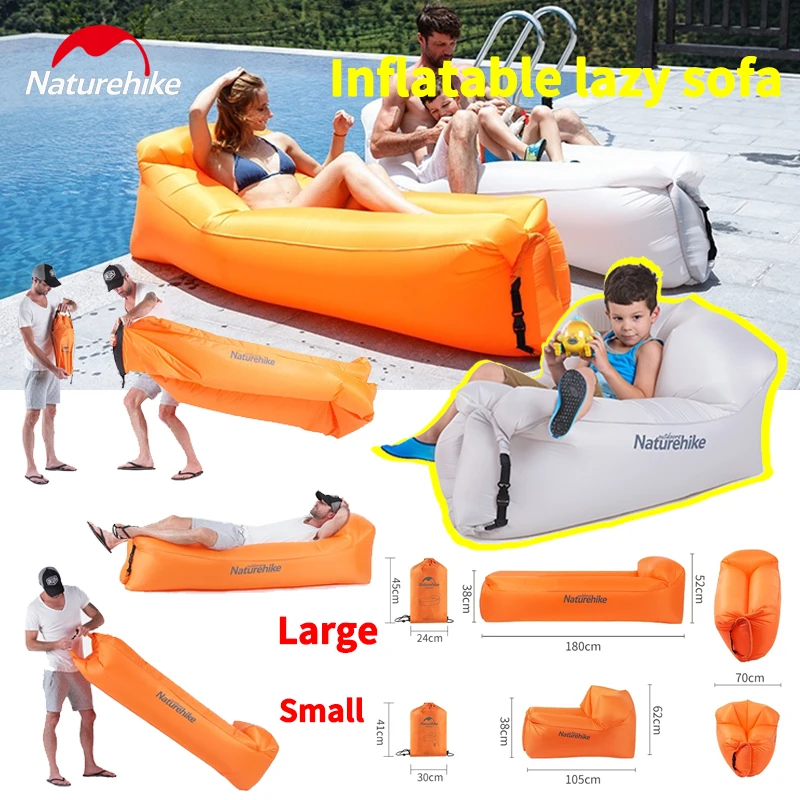 Naturehike Double-Layer Inflatable Beanbag Sofa with Pillow Adults Children Outdoor Camping Picnic Beach Home Use Air Cushion