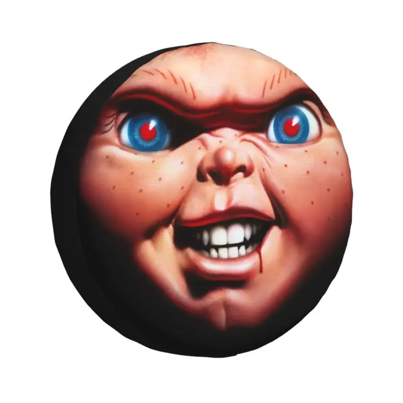 Horror Killer Chucky Spare Tire Cover for Jeep Mitsubishi Pajero Child's Play Movie SUV RV 4x4 Car Wheel Protectors Accessories