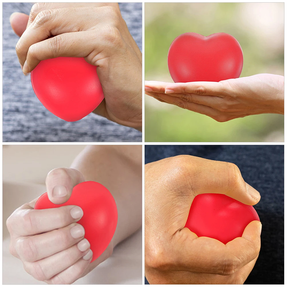 5 قطعة على شكل قلب قبضة الكرة اليد ممارسة الإجهاد الإغاثة ضغط الكرة لكبار السن اليد تقوية أجهزة لياقة بدنية