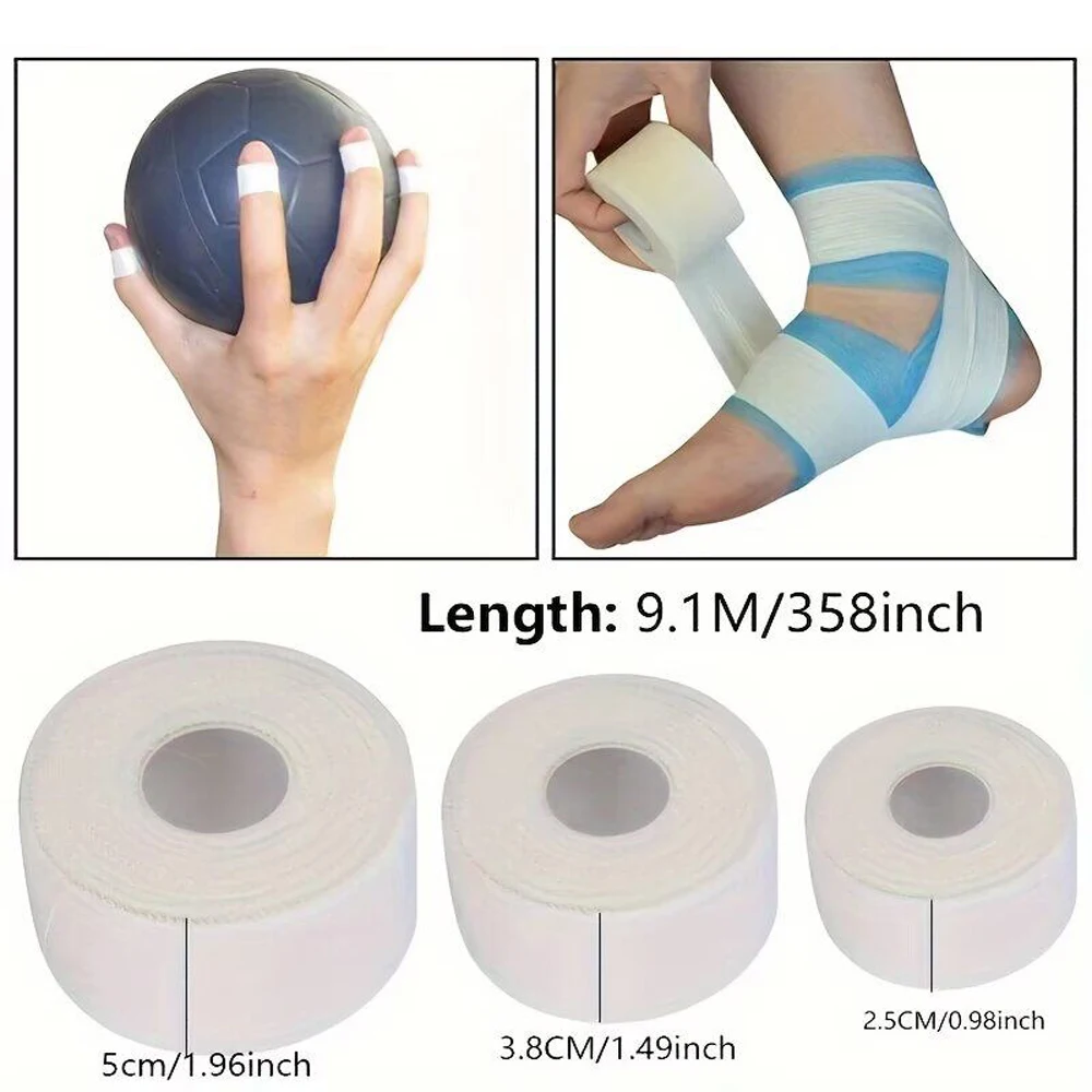 4-Rolls Athletic Sports Tape | Very Strong Easy Tear NO Sticky Residue | Best Tape for Athlete & Trainers | Fingers Ankles Wrist image 2