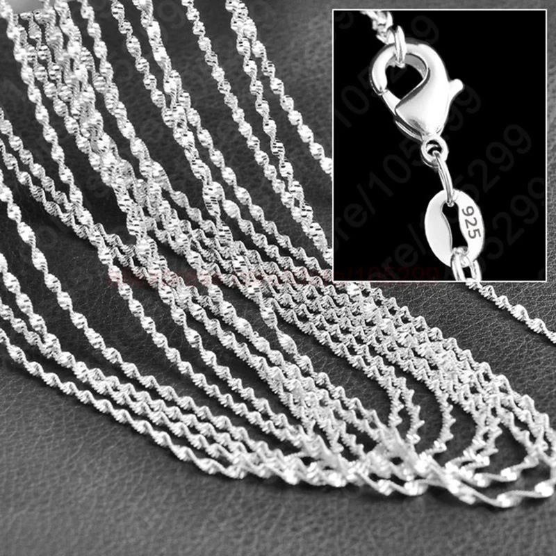 New Fashion 10PCS One Pack 16-30'' Twisted Singapore Chain  925 Sterling Silver Needle Fashion Jewelry Necklace Chains